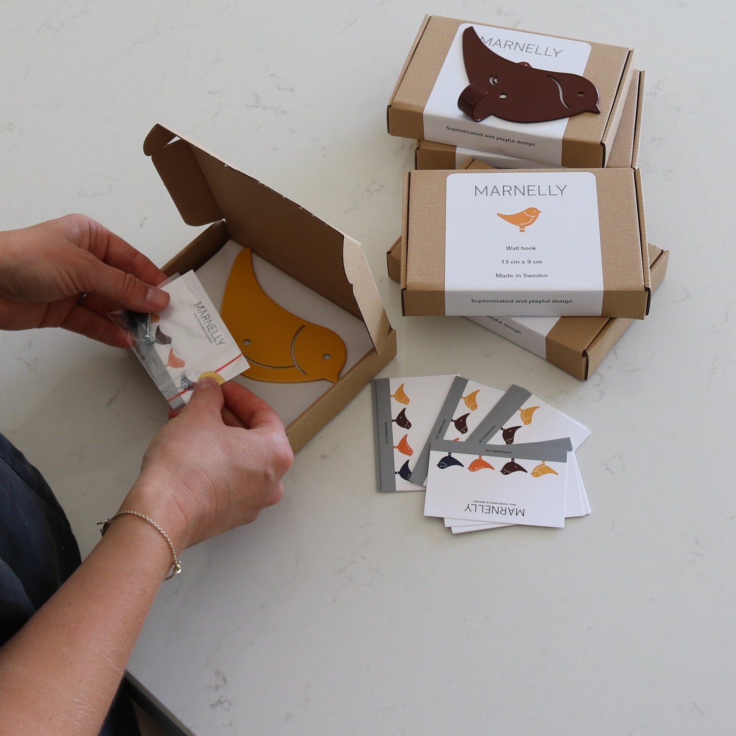 Kids Wall Hook Bird Orange