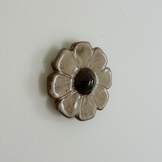 Ceramic Wall Flower - Brown