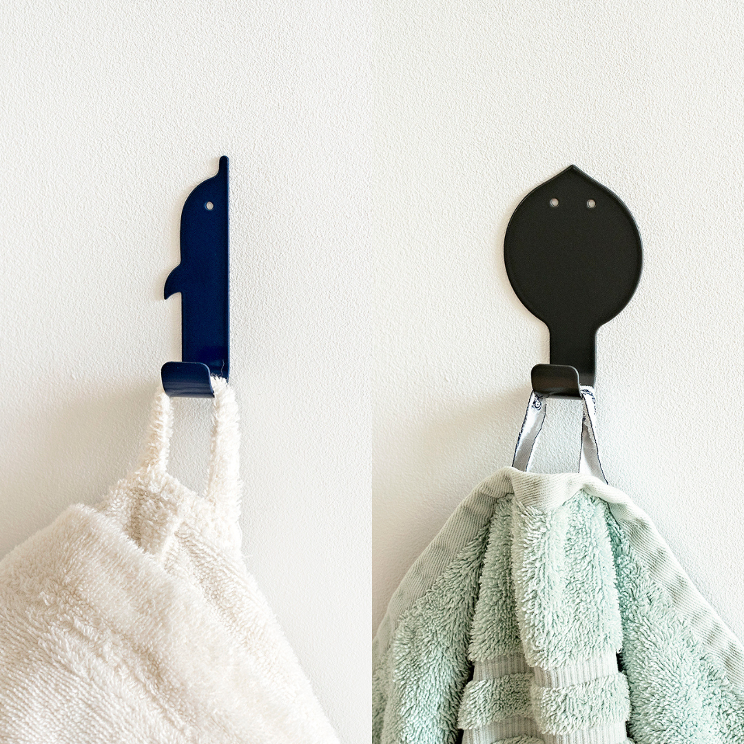 Towel Hangers For Kids, Playful Bathroom Hooks, Dolphin/Ray