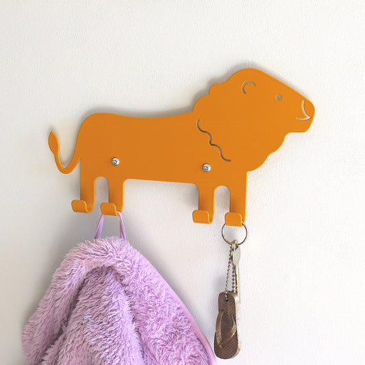 Kids Wall Hook Lion Yellow