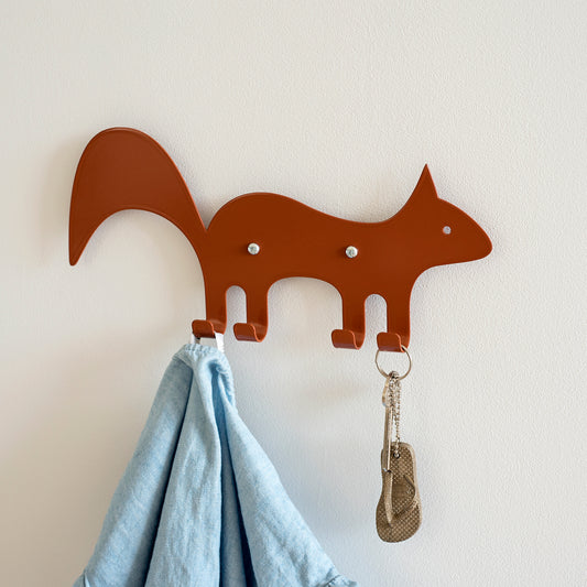 Kids Wall Hook Squirrel Brown