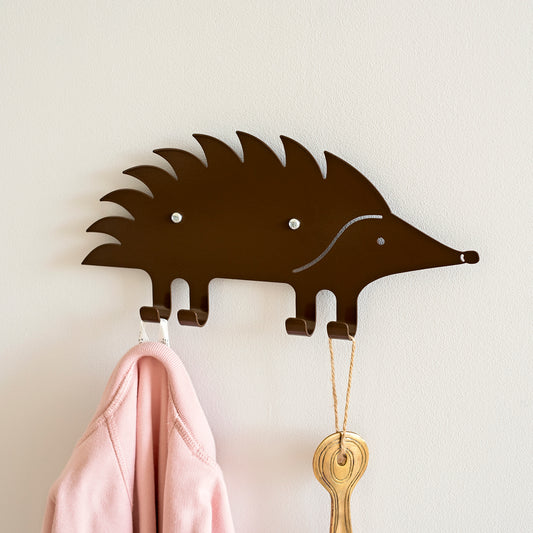 Kids Wall Hook Hedgehog Brown