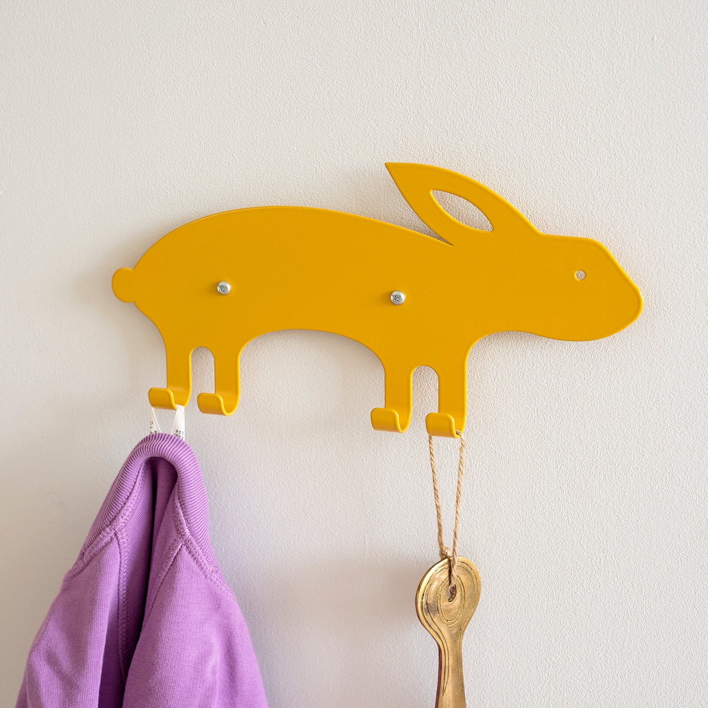 Kids Wall Hook Rabbit Yellow