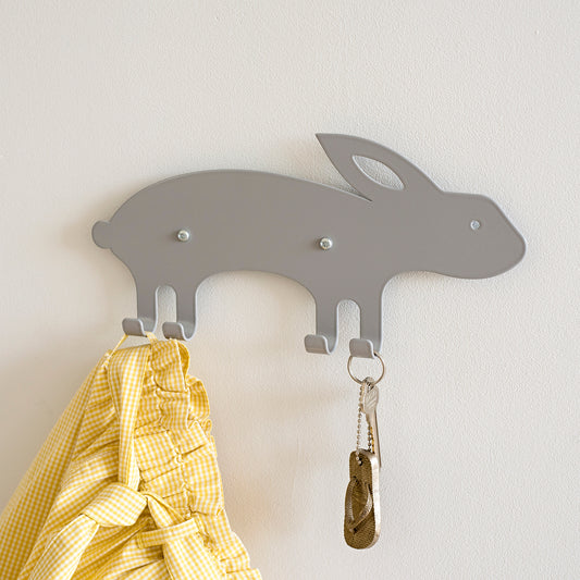 Kids Wall Hook Rabbit Grey