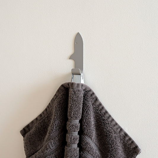 Kids Bathroom Wall Hook Shark Gray