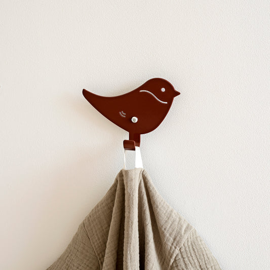 Kids Wall Hook Bird Brown