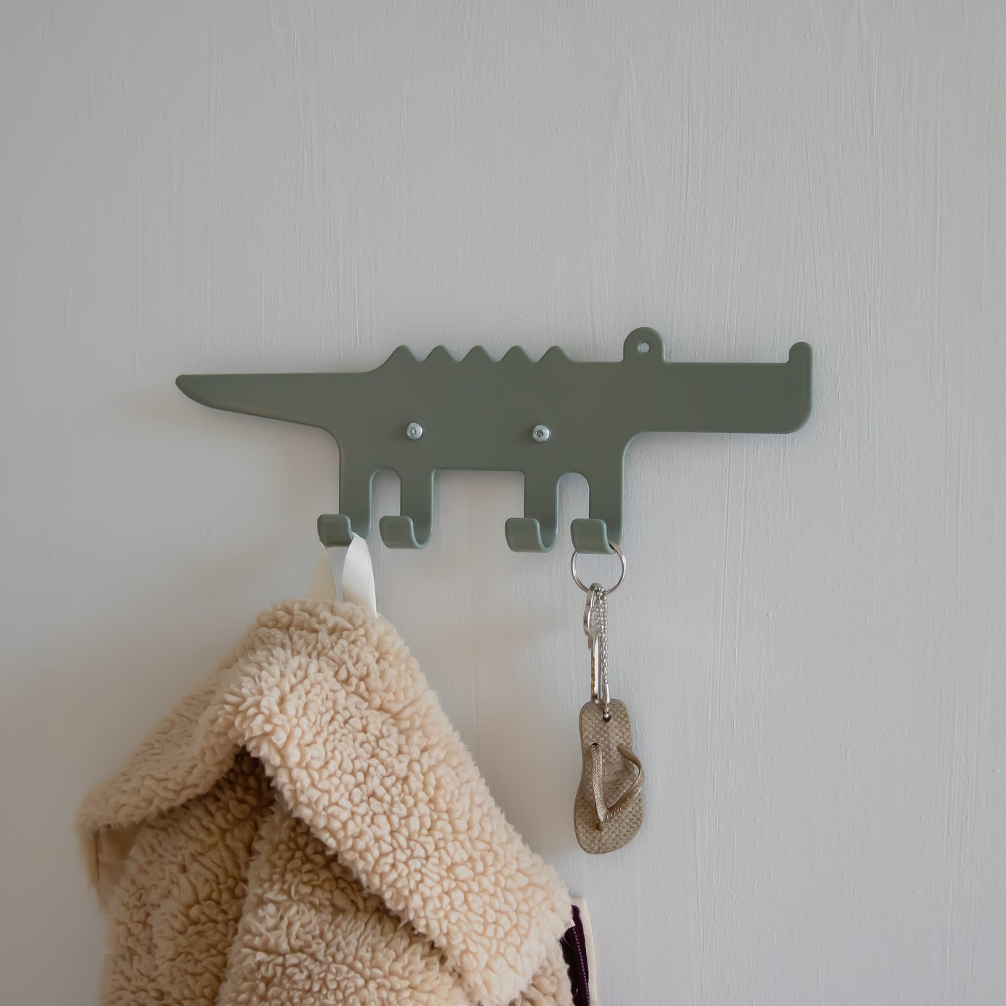 Kids Wall Hook Crocodile Green