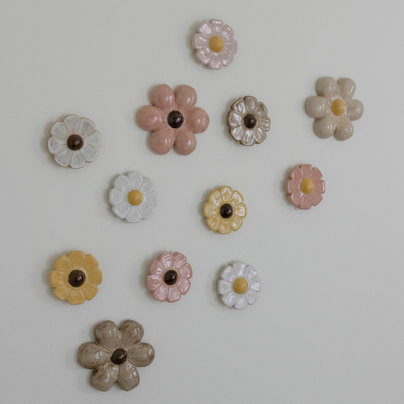 Ceramic Wall Flower - Brown