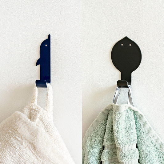 Towel Hangers For Kids, Playful Bathroom Hooks, Dolphin/Ray