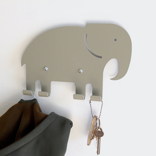 Kids Wall Hook Elephant Gray