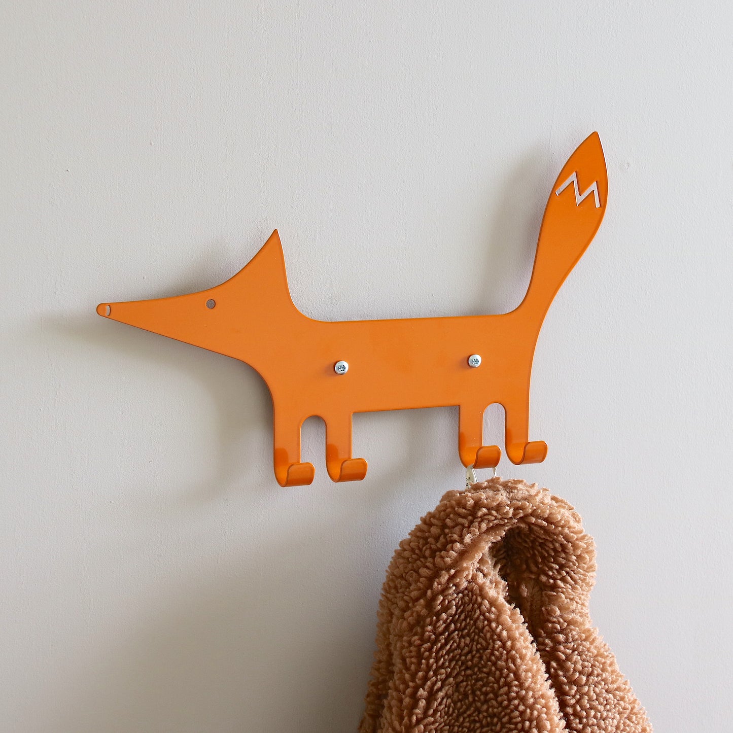 Facing left / Kids Wall Hook Fox Orange