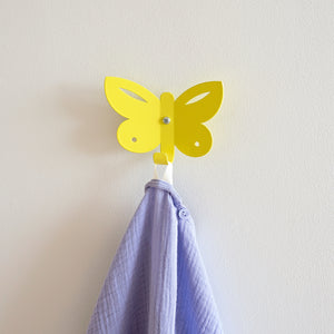 Kids Wall Hook Butterfly Yellow -  Krok Fjäril