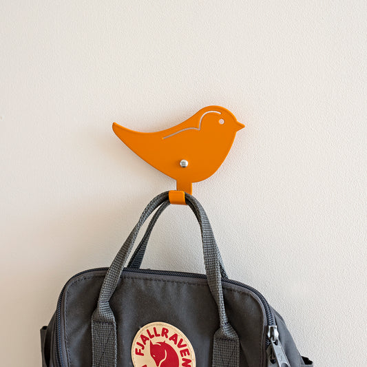 Kids Wall Hook Bird Orange